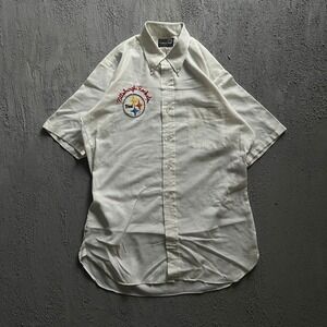 Vintage  Pittsburgh‎ Rockets Button Up Shirt Large White 1970s Steelers NFL